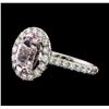 Image 1 : 2.17 ctw Morganite and Diamond Ring - 14KT White Gold