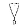 Multi Strand Leather Necklace - Rhodium Plated