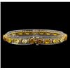 Image 2 : 14KT Yellow Gold 13.23 ctw Yellow Sapphire and Diamond Bracelet
