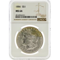 1886 NGC MS64 Morgan Silver Dollar