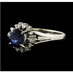 1.34 ctw Sapphire and Diamond Ring - Platinum