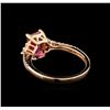 Image 3 : 1.39 ctw Tourmaline and Diamond Ring - 14KT Rose Gold