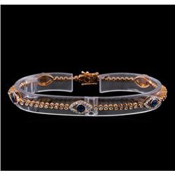 1.19 ctw Diamond Evil Eye Bracelet - 14KT Rose Gold