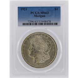 1921 PCGS MS63 Morgan Silver Dollar