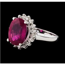 6.33 ctw Ruby and Diamond Ring - 14KT White Gold