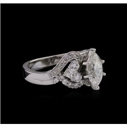 GIA Cert 2.41 ctw Diamond Ring - 18KT White Gold