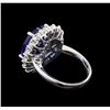 Image 3 : GIA Cert 10.03 ctw Tanzanite and Diamond Ring - 14KT White Gold