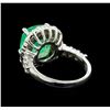 Image 3 : 4.61 ctw Emerald and Diamond Ring - 14KT White Gold