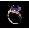 Image 4 : 5.00 ctw Tanzanite and Diamond Ring - 14KT Rose Gold