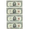 Image 1 : 1963 $5 Fine Red Seal Bill Lot of 4