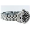 Image 5 : Rolex Stainless Steel Black String Diamond VVS DateJust Ladies Watch