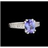 Image 1 : 1.93 ctw Tanzanite and Diamond Ring - 14KT White Gold