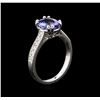 Image 3 : 1.93 ctw Tanzanite and Diamond Ring - 14KT White Gold