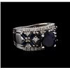 14KT White Gold 3.26 ctw Sapphire and Diamond Ring