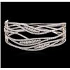 14KT White Gold 3.99 ctw Diamond Bangle Bracelet
