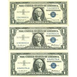 $1 XF/AV Silver Certificate Currency Lot of 3