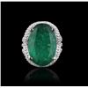 Image 1 : 14KT White Gold 13.24 ctw Emerald and Diamond Ring