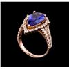 Image 4 : 2.91 ctw Tanzanite and Diamond Ring - 14KT Rose Gold