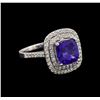 Image 1 : 14KT White Gold 3.67 ctw Tanzanite and Diamond Ring