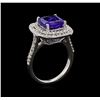 Image 4 : 14KT White Gold 3.67 ctw Tanzanite and Diamond Ring