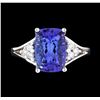 Image 2 : 3.40 ctw Tanzanite and Diamond Ring - 14KT White Gold