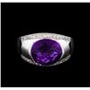 Image 2 : Crayola 3.95 ctw Amethyst and White Sapphire Ring - .925 Silver