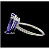 Image 3 : 3.97 ctw Tanzanite and Diamond Ring - 14KT White Gold
