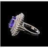 Image 3 : 14KT White Gold 4.46 ctw Tanzanite and Diamond Ring