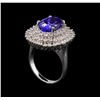 Image 4 : 14KT White Gold 4.46 ctw Tanzanite and Diamond Ring