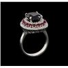 Image 4 : 14KT White Gold 6.45 ctw Sapphire, Ruby and Diamond Ring