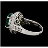 Image 3 : 4.75 ctw Emerald and Diamond Ring - 14KT White Gold