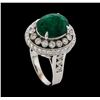 Image 5 : 4.75 ctw Emerald and Diamond Ring - 14KT White Gold