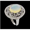 Image 4 : 3.83 ctw Opal and Diamond Ring - 14KT White Gold