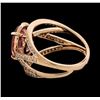 Image 3 : 3.45 ctw Tourmaline and Diamond Ring - 14KT Rose Gold