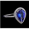 2.44 ctw Tanzanite and Diamond Ring - 14KT White Gold