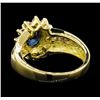 Image 5 : 0.50 ctw Sapphire and Diamond Ring - 18KT Yellow Gold