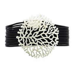 Coral Branch Multi Strand Bracelet - Rhodium Plated