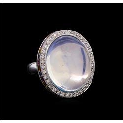 18KT White Gold 21.49 ctw Opal, Sapphire and Diamond Ring