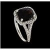 Image 4 : 2.93 ctw Pyrope Garnet and Diamond Ring - 14KT White Gold