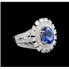 14KT White Gold 1.95 ctw Tanzanite and Diamond Ring