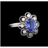 2.10 ctw Tanzanite and Diamond Ring - 14KT White Gold