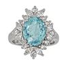 4.38 ctw Paraiba Tourmaline and Diamond Ring - 18KT White Gold