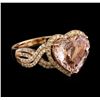 5.34 ctw Morganite and Diamond Ring - 14KT Rose Gold