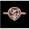 Image 2 : 1.39 ctw Morganite and Diamond Ring - 14KT Rose Gold