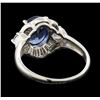 Image 3 : 2.20 ctw Sapphire and Diamond Ring - Platinum