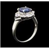 Image 4 : 2.20 ctw Sapphire and Diamond Ring - Platinum