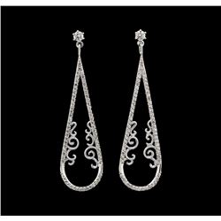 0.77 ctw Diamond Earrings - 14KT White Gold