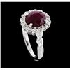 Image 4 : 3.00 ctw Ruby and Diamond Ring - 14KT White Gold