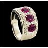 Image 4 : 1.50 ctw Ruby and Diamond Ring - Platinum