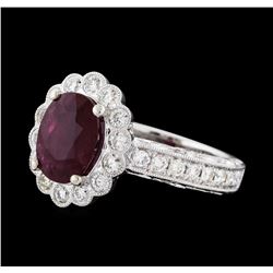 2.49 ctw Ruby and Diamond Ring - 14KT White Gold